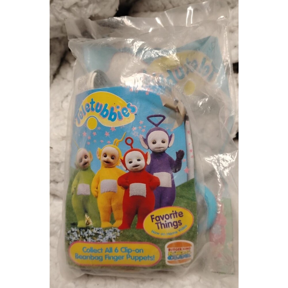 Burger King Kids Club 1999 Teletubbies Noo N00 Vacuum clip on plush puppet  90s